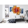 Mehrteiliges Bild Chrysanthemenblume Hautnah 3D