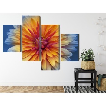 Mehrteiliges Bild Chrysanthemenblume Hautnah 3D