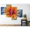 Mehrteiliges Bild Chrysanthemenblume Hautnah 3D