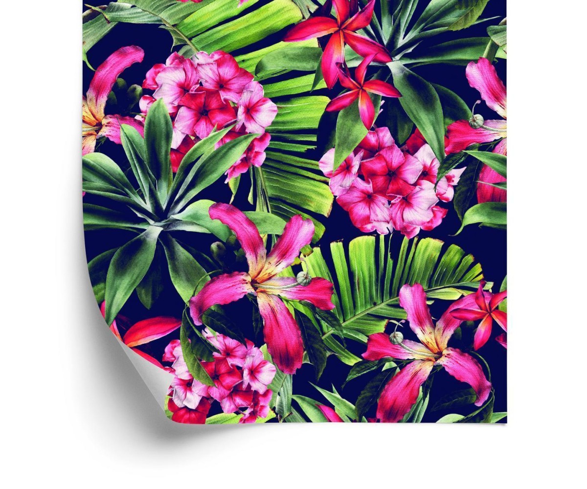 Tapete Exotische Blumenblätter