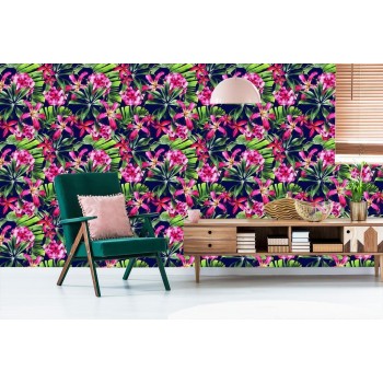 Tapete Exotische Blumenblätter