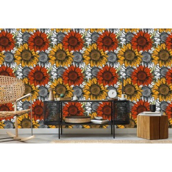 Tapete Bunte Sonnenblumen