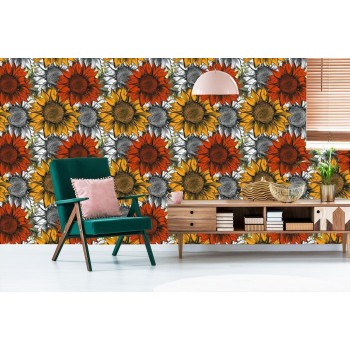 Tapete Bunte Sonnenblumen