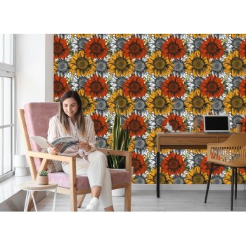 Tapete Bunte Sonnenblumen