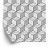Tapete Geometrisch-Schwarz-Weiße Kuben