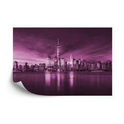 Fototapete New York City-Sonnenaufgang Im Rosa