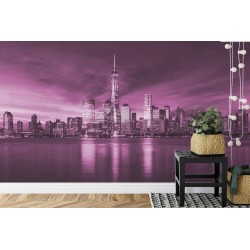 Fototapete New York City-Sonnenaufgang Im Rosa