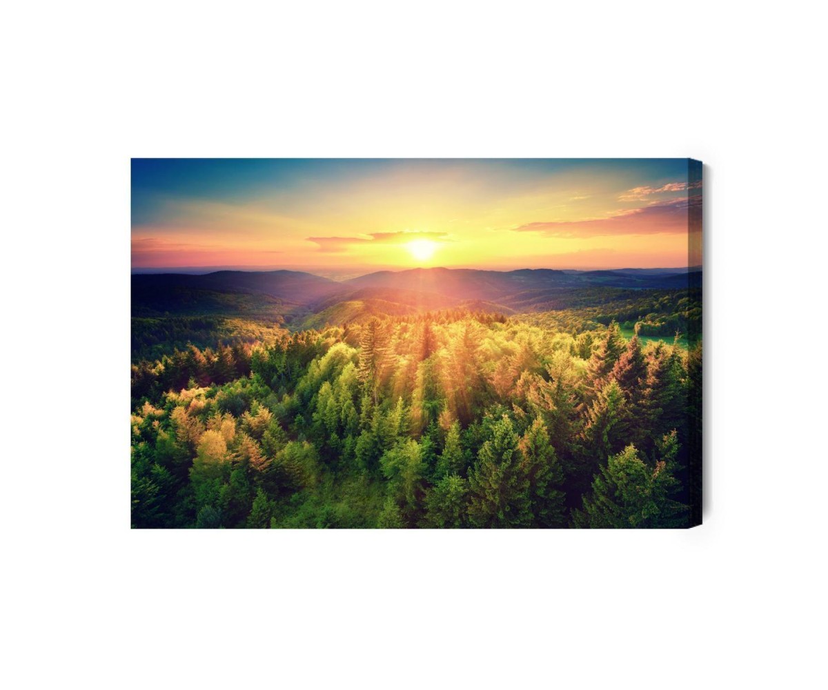 Leinwandbild Sonnenuntergang Über Forest Hills