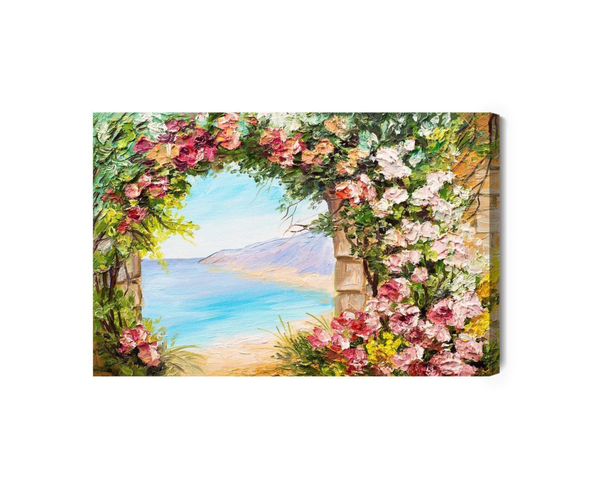 Leinwandbild Blumen Und Meer