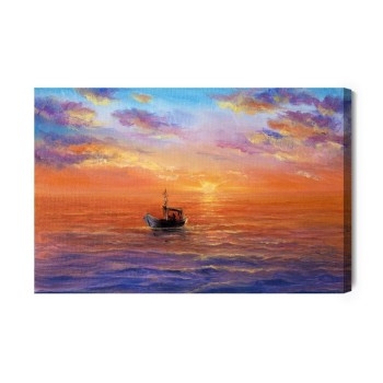 Leinwandbild Boot Auf Dem Meer