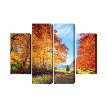 Mehrteiliges Bild Bunte Herbstbäume