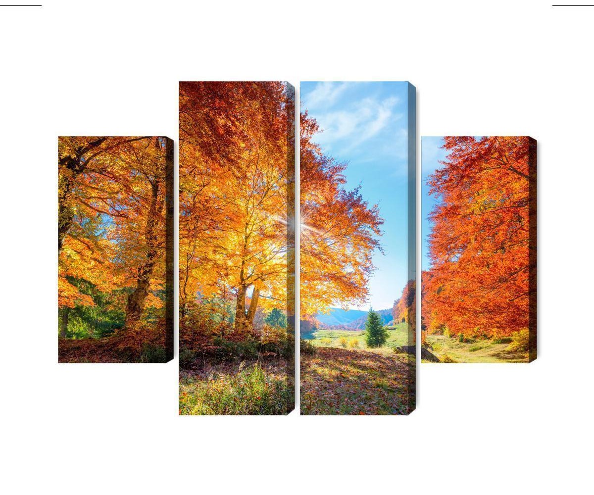 Mehrteiliges Bild Bunte Herbstbäume