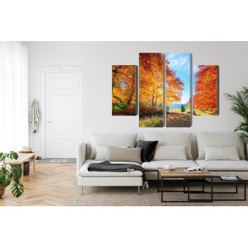 Mehrteiliges Bild Bunte Herbstbäume