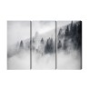 Mehrteiliges Bild Der Wald Ist In Nebel Gehüllt