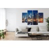 Mehrteiliges Bild Panoramablick Auf Manhattan Bei Nacht