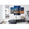 Mehrteiliges Bild Panoramablick Auf Manhattan Bei Nacht