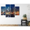 Mehrteiliges Bild Panoramablick Auf Manhattan Bei Nacht