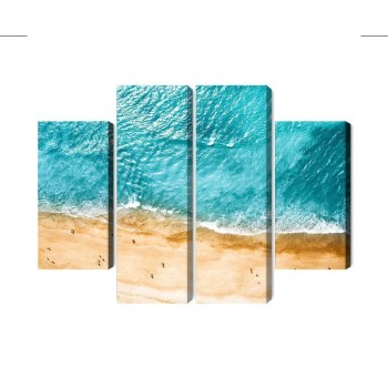 Mehrteiliges Bild Luftaufnahme Des Ozeans Und Des Strandes
