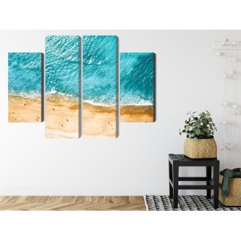 Mehrteiliges Bild Luftaufnahme Des Ozeans Und Des Strandes