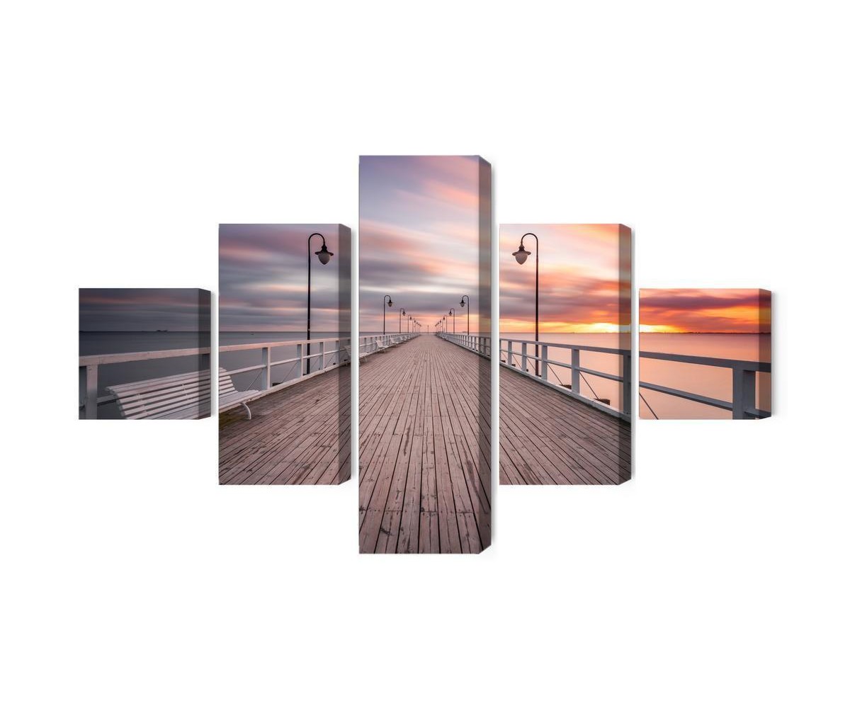 Mehrteiliges Bild Die Seebrücke In Gdynia Orłowo