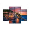 Mehrteiliges Bild Stadt Manarola In Italien