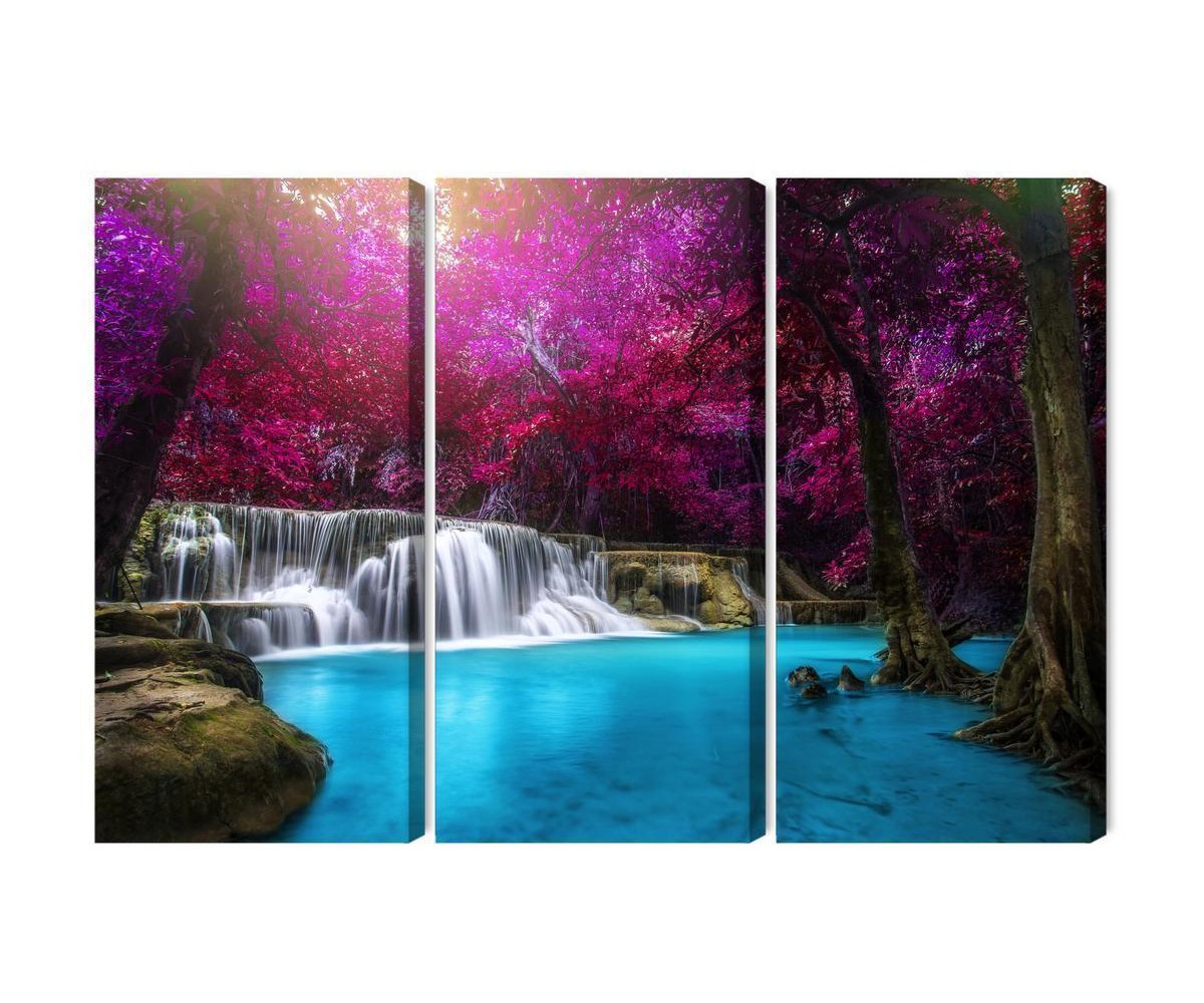 Mehrteiliges Bild Kanchanaburi-Wasserfall