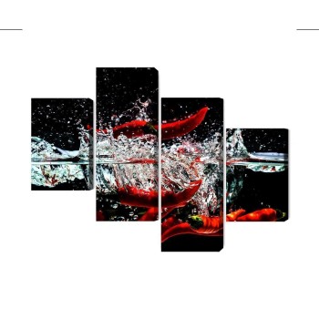 Mehrteiliges Bild Chili Im Wasser