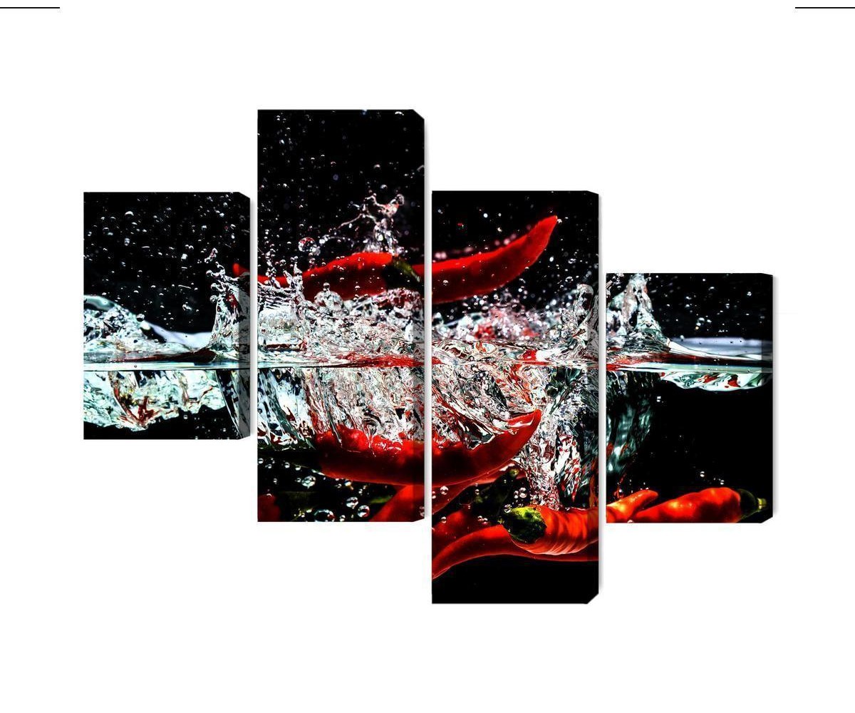 Mehrteiliges Bild Chili Im Wasser