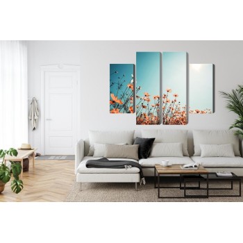 Mehrteiliges Bild Feldblumen In Der Sonne