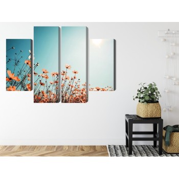 Mehrteiliges Bild Feldblumen In Der Sonne