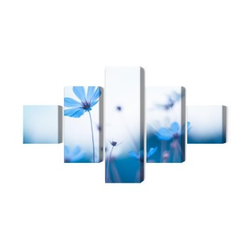 Mehrteiliges Bild Zarte Blaue Blüten
