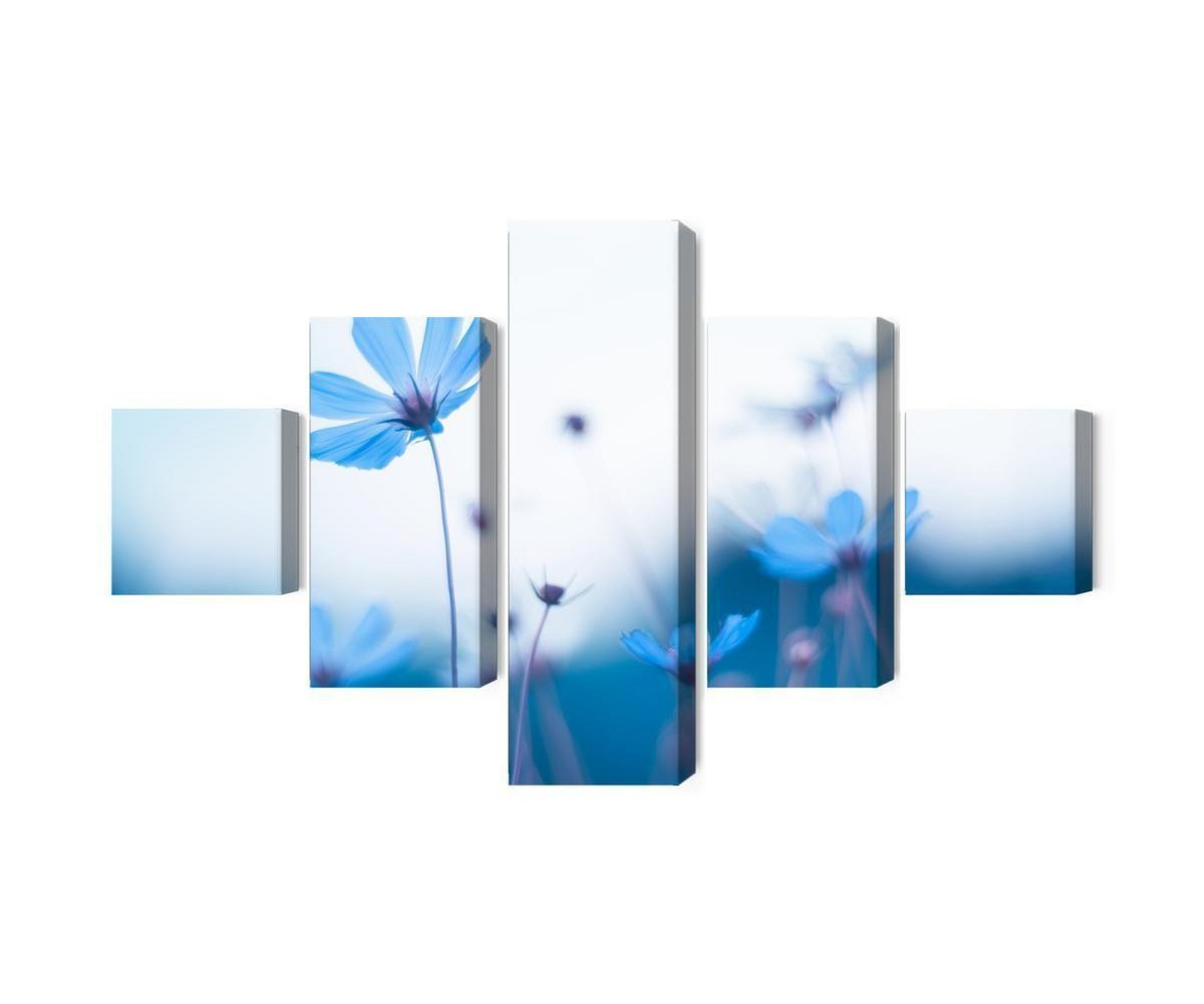 Mehrteiliges Bild Zarte Blaue Blüten