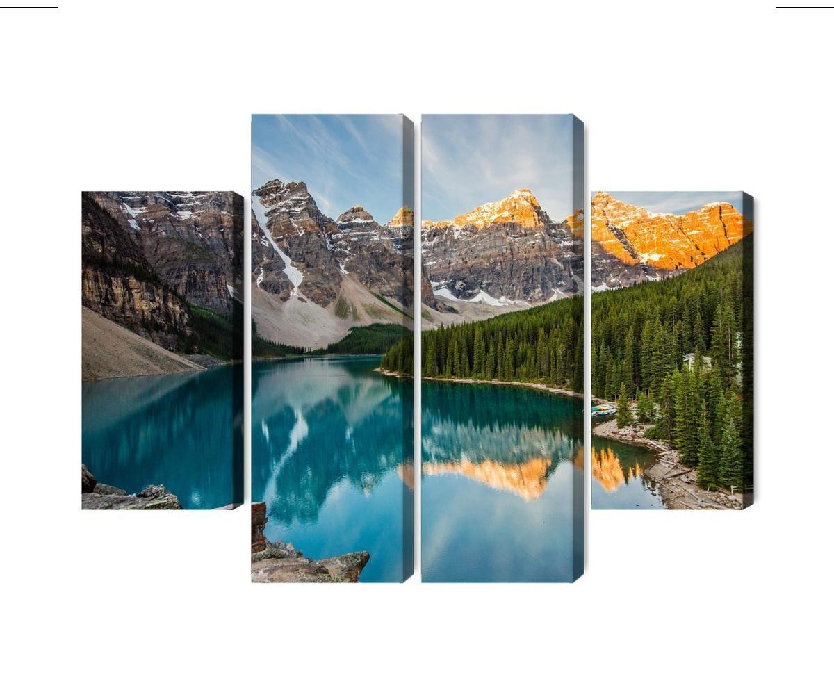 Mehrteiliges Bild Kanadischer Moraine Lake 3D