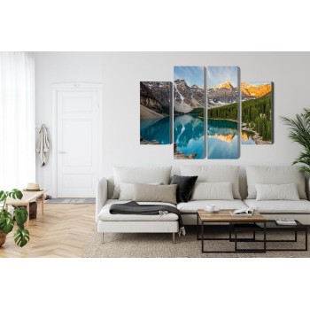 Mehrteiliges Bild Kanadischer Moraine Lake 3D