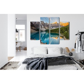Mehrteiliges Bild Kanadischer Moraine Lake 3D
