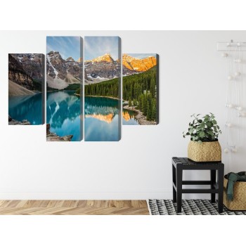 Mehrteiliges Bild Kanadischer Moraine Lake 3D