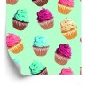 Tapete Retro Muster - Bunte Muffins Mintfarben