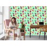 Tapete Retro Muster - Bunte Muffins Mintfarben