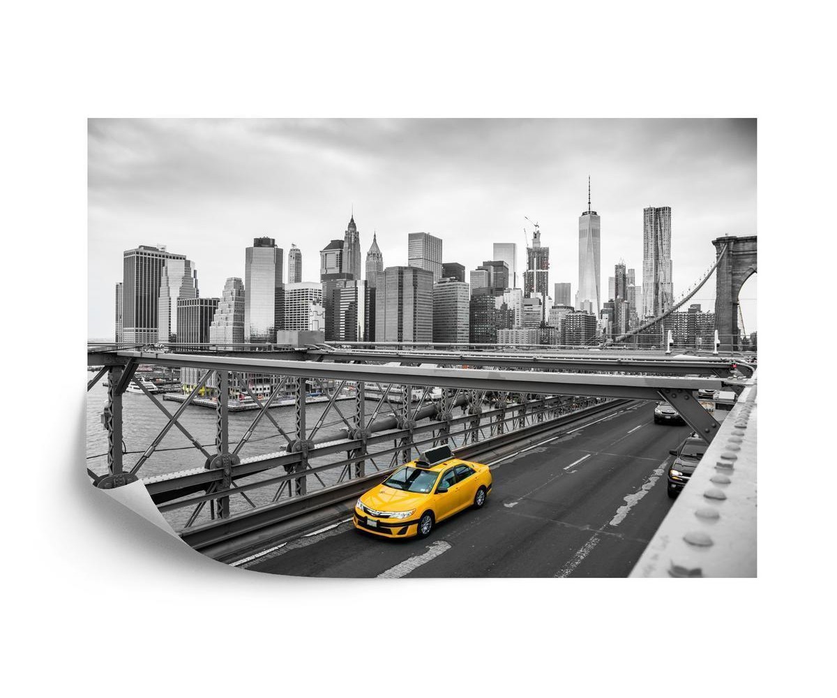 Fototapete Taxi Crossing Brooklyn Bridge