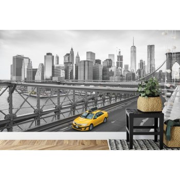 Fototapete Taxi Crossing Brooklyn Bridge