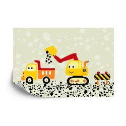 Fototapete Harte Arbeit Mit Lkw  Bagger