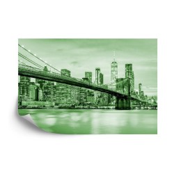 Fototapete Brooklyn Bridge Nyc In Grün