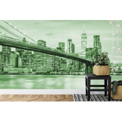 Fototapete Brooklyn Bridge Nyc In Grün