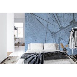 Fototapete Brooklyn-Brücken-Schmutz-Blau