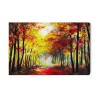 Leinwandbild Eine Waldlandschaft In Herbstfarben