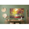 Leinwandbild Eine Waldlandschaft In Herbstfarben