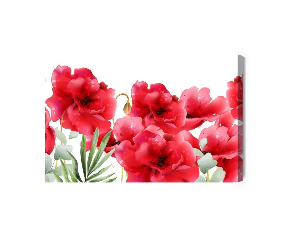 Leinwandbild Schöne Mohnblumen Im Retro Stil