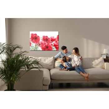 Leinwandbild Schöne Mohnblumen Im Retro Stil