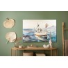 Leinwandbild Seeschiff Und Fischer