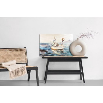 Leinwandbild Seeschiff Und Fischer